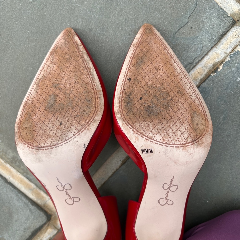 Red heels, used in good condition.